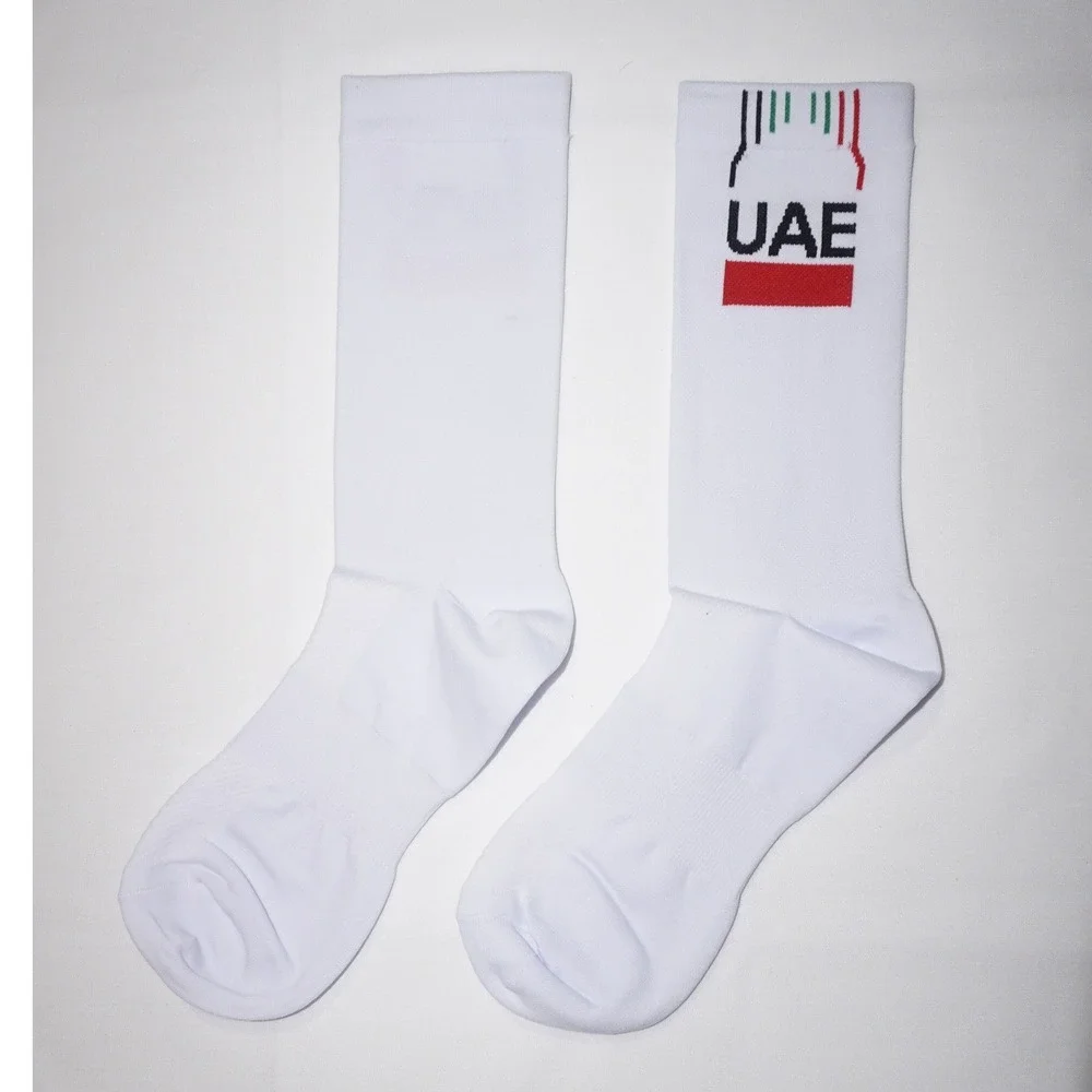 UAE White Crew Socks United Arab Emirates Flag Graphic Athletic Socks